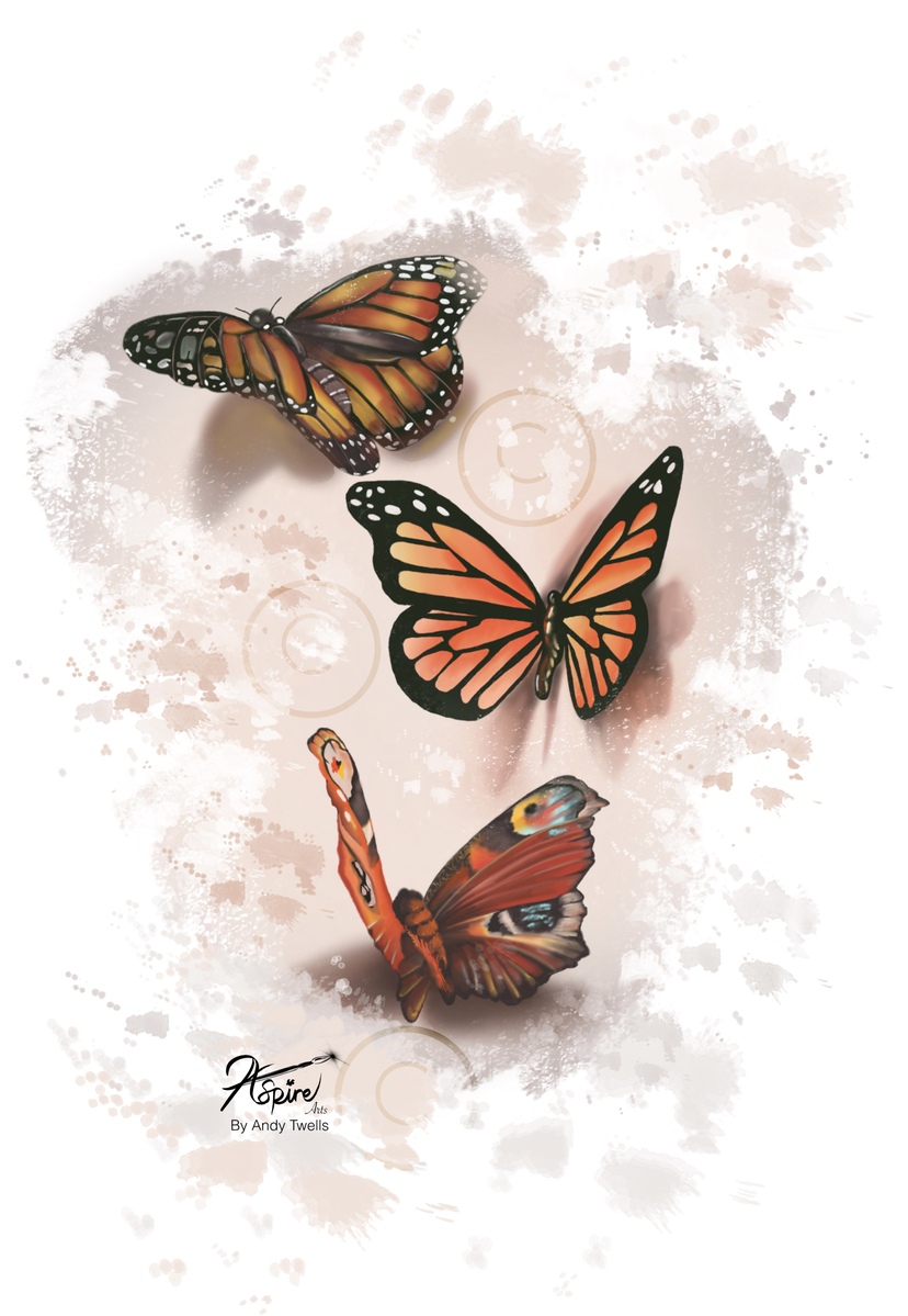 3D butterflies