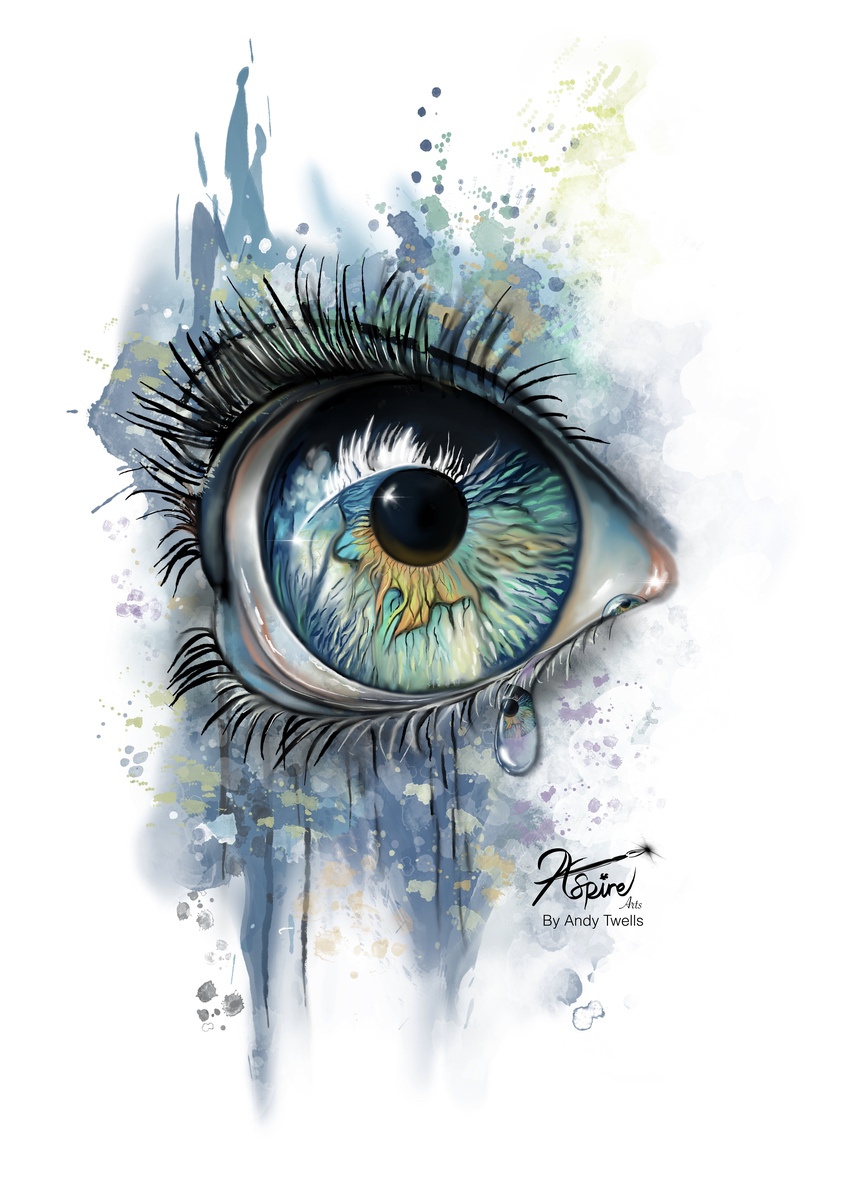 Optic awash with tears