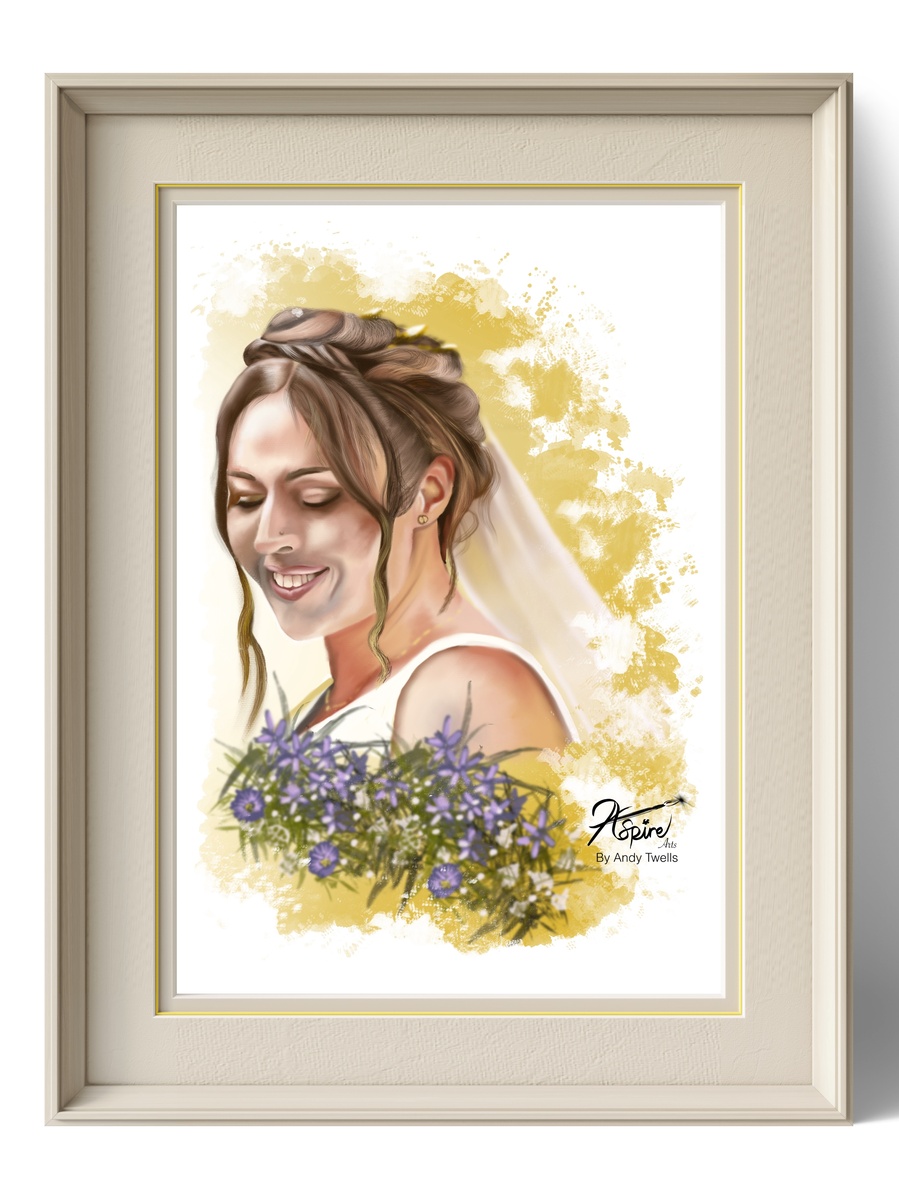 Digital portrait  in high giclee print comes with package 3( for your own framing)